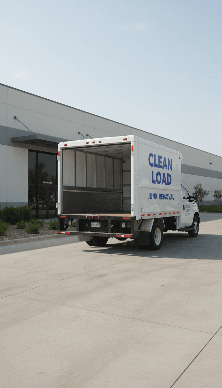 SunPro Junk Removal truck parked and ready for a commercial job in New Port Richey