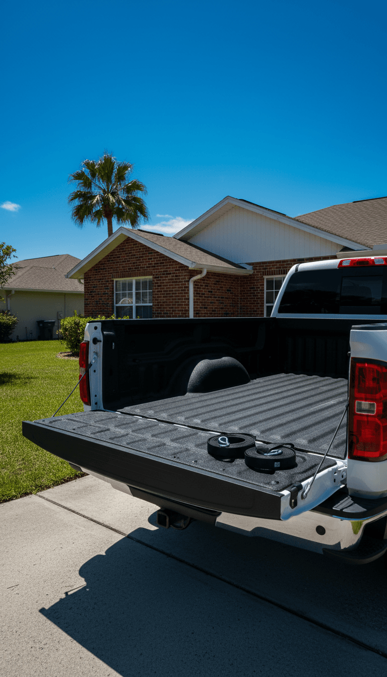 SunPro Junk Removal pickup truck ready for a furniture removal job in New Port Richey
