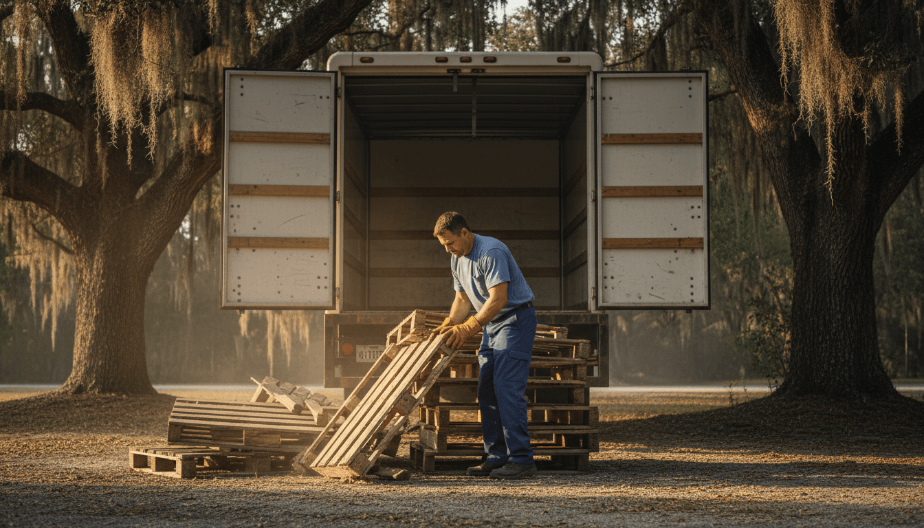 Yard waste and pallet removal from a property in Pinellas County